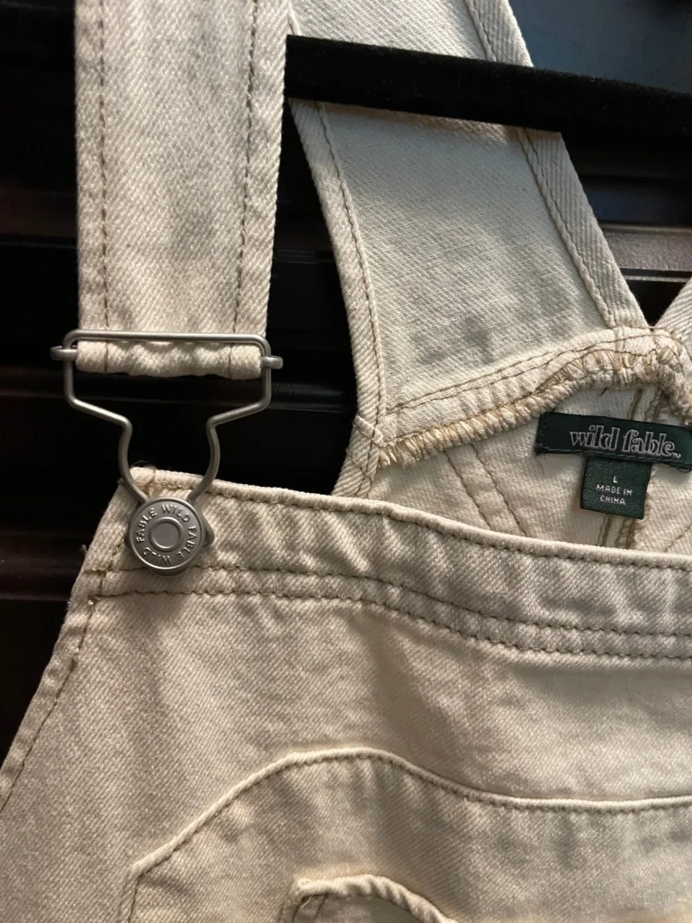 wild fable Cream Denim Short Overalls NWT L